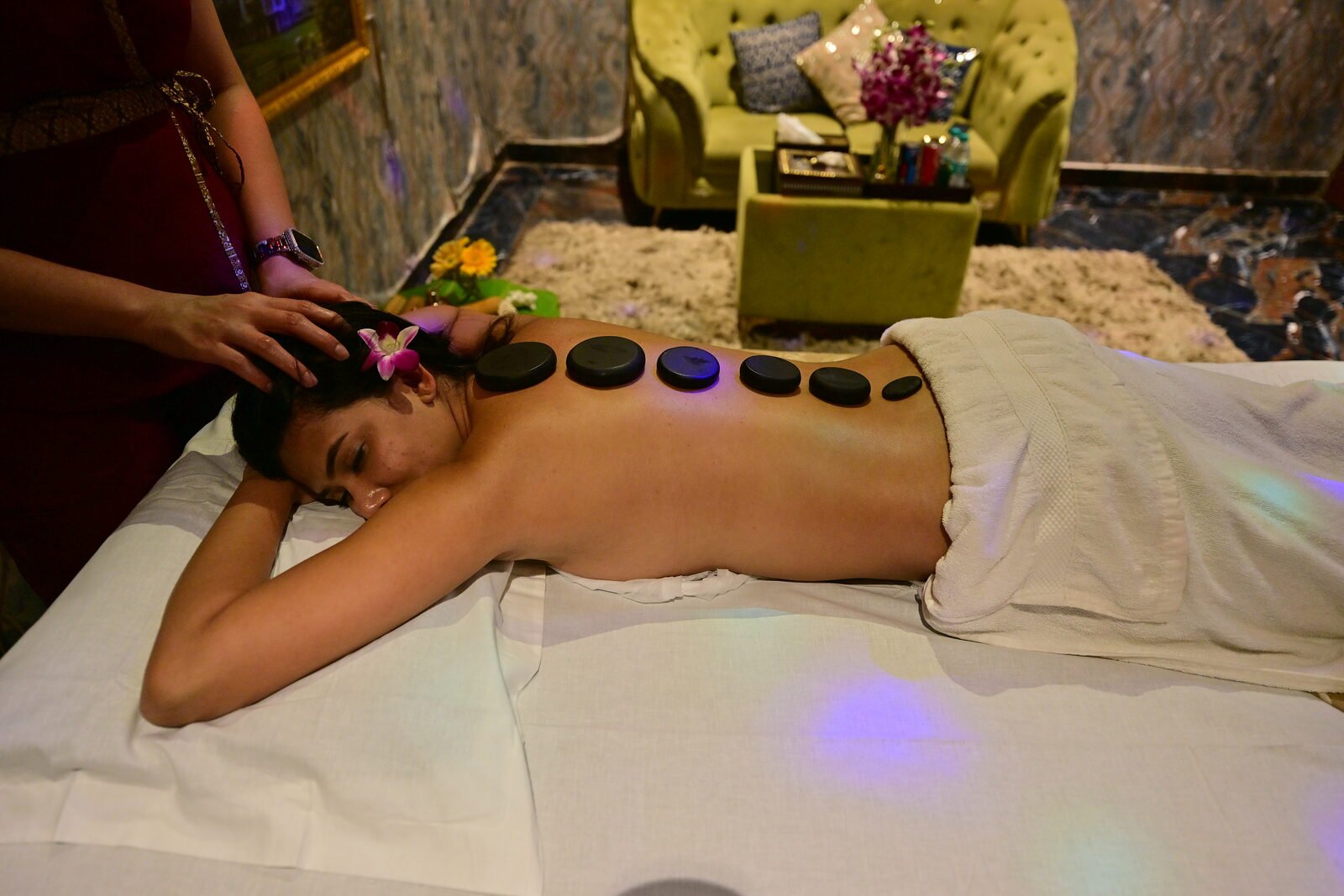 Hot Stone Massage at Aura Thai Spa Kammanahalli