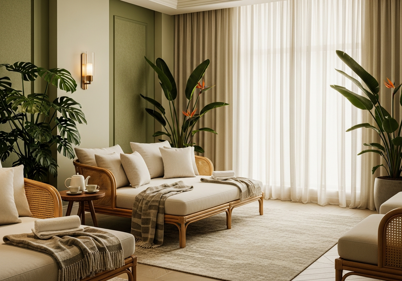 Relaxation lounge at Aura Thai Spa