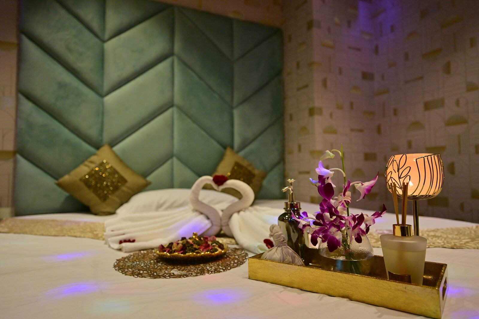 Aura Thai Spa suite amenity tray — Kammanahalli, Bengaluru